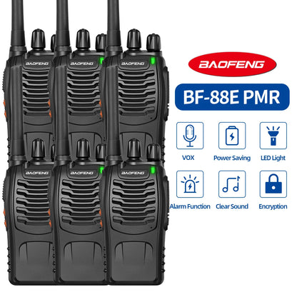 4/6PCS Baofeng BF-88E PMR446 Walkie Talkie Wireless Copy Frequency Long Range UHF 400-470MHz Ham Radio For Hunting Travelling