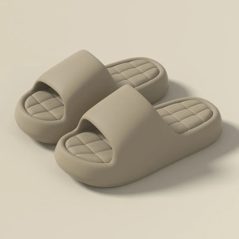 Men's Thick Platform Slippers EVA Soft Sole Pillow Slides Summer Beach Flip Flops Women Non Slip Bathroom Couple Home Slippers