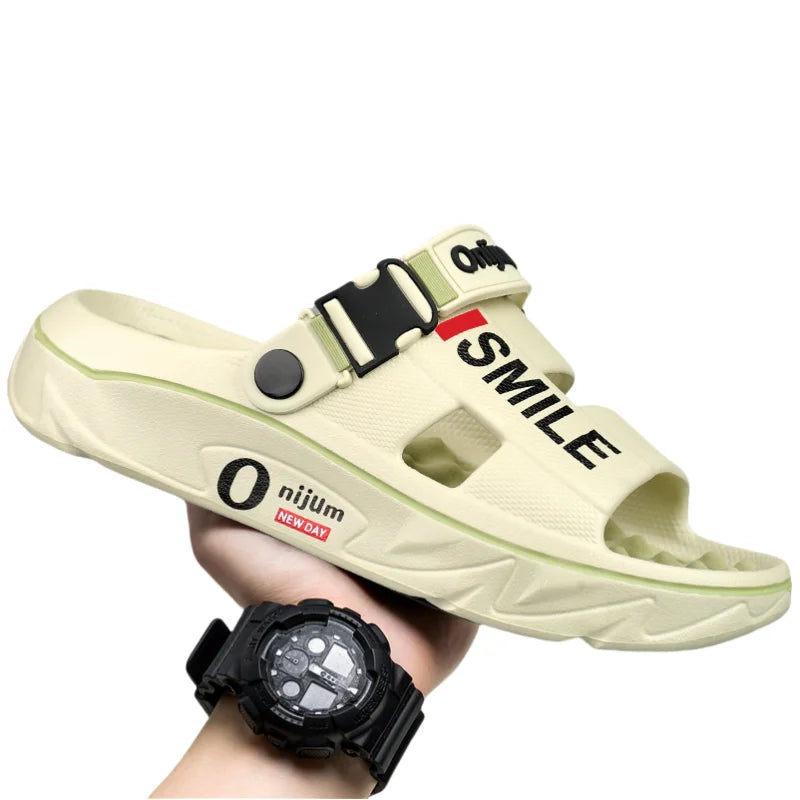 Summer Men's Massage Slippers Indoor Outdoor Sandals Beach Comfortable Soft Slides Clogs Casual Shoes Men Women Home Slippers