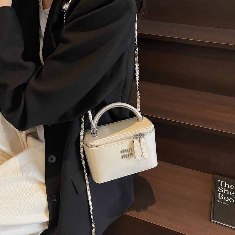 Women Square Handbags 2025 Spring Fashion Chains Crossbody Bags Soft PU Shoulder Bag Ladies Elegant Chic Mini Mobile Phone Bags
