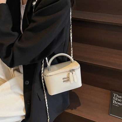 Women Square Handbags 2025 Spring Fashion Chains Crossbody Bags Soft PU Shoulder Bag Ladies Elegant Chic Mini Mobile Phone Bags