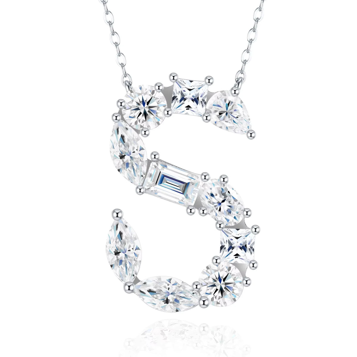 Fashion 26 Letter Man Women's Moissanite Custom Name Necklace 925 Sterling Silver Moissanite Diamond Pendant Necklace Gift
