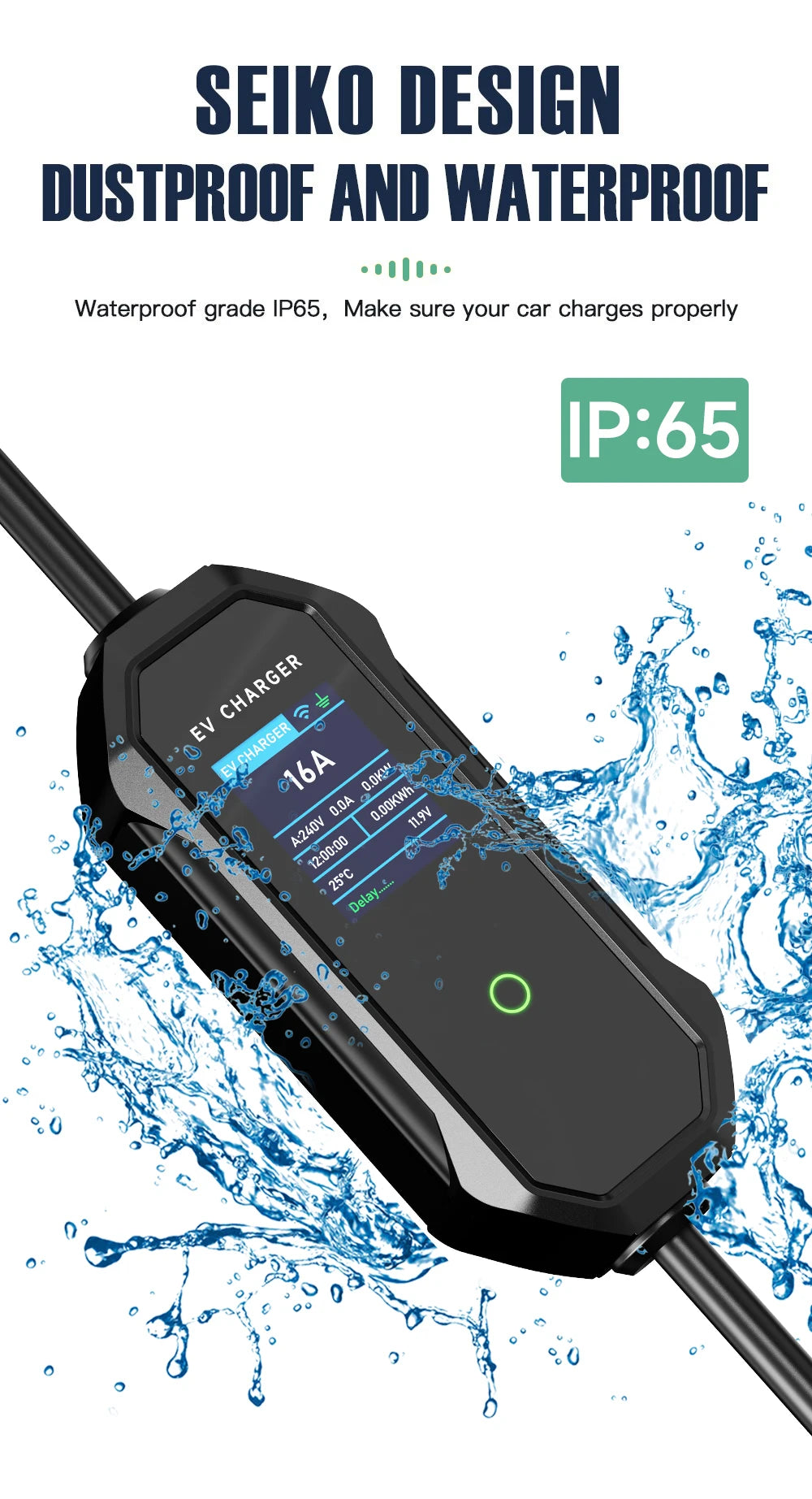 AFEEV 11KW 16A 3Phase Portable EV Charger GBT 20234 Wallbox EVSE Fast Charging Cable CEE Plug WiFi APP Bluetooth Remote Control