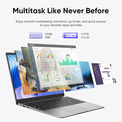 2026 Laptop Core I7 9850H A3950 Portable Laptops Windows 11 Pro 16GB RAM 1TB SSD 1920*1080 HD PC Gaming Computer Notebook Gamer