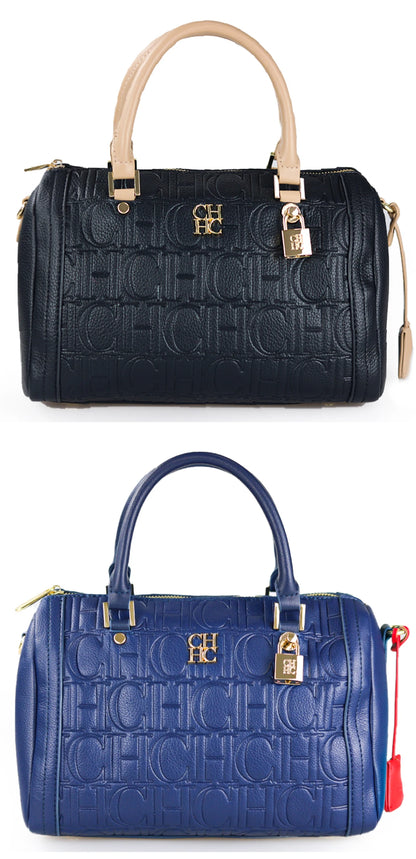 CH Boston Bag Women Metal Lock Handbag Double Top Handle Detachable Crossbody Strap Daily Travel Ladies Shoulder Purse