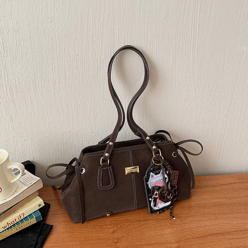 Vsper Y2K Shoulder Bags For Women Dual Straps Large Capacity Doctor Bag With Ornament 2026 Latest Trend Luxury Designer Handbags