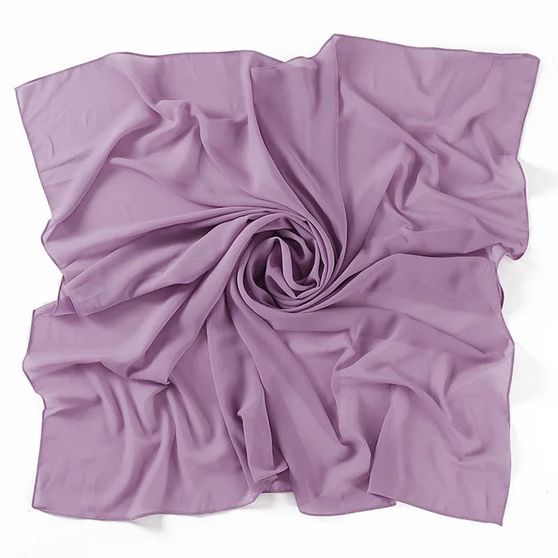 90*90CM Headwrap Heavy Chiffon Square Scarf Muslim Hijabs Women Underscarf Fashion Casual Plain Color Hijab
