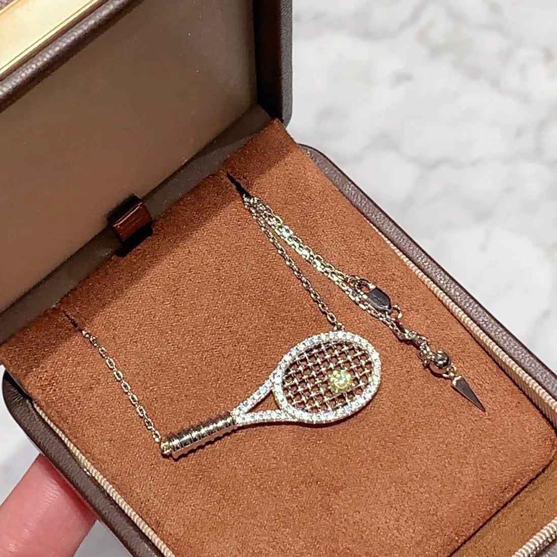Trendy Real 925 Sterling Silver Necklace For Women Yellow 5a Zircon Tennis Shape Chain Pendant Luxury Design Fine Jewelry