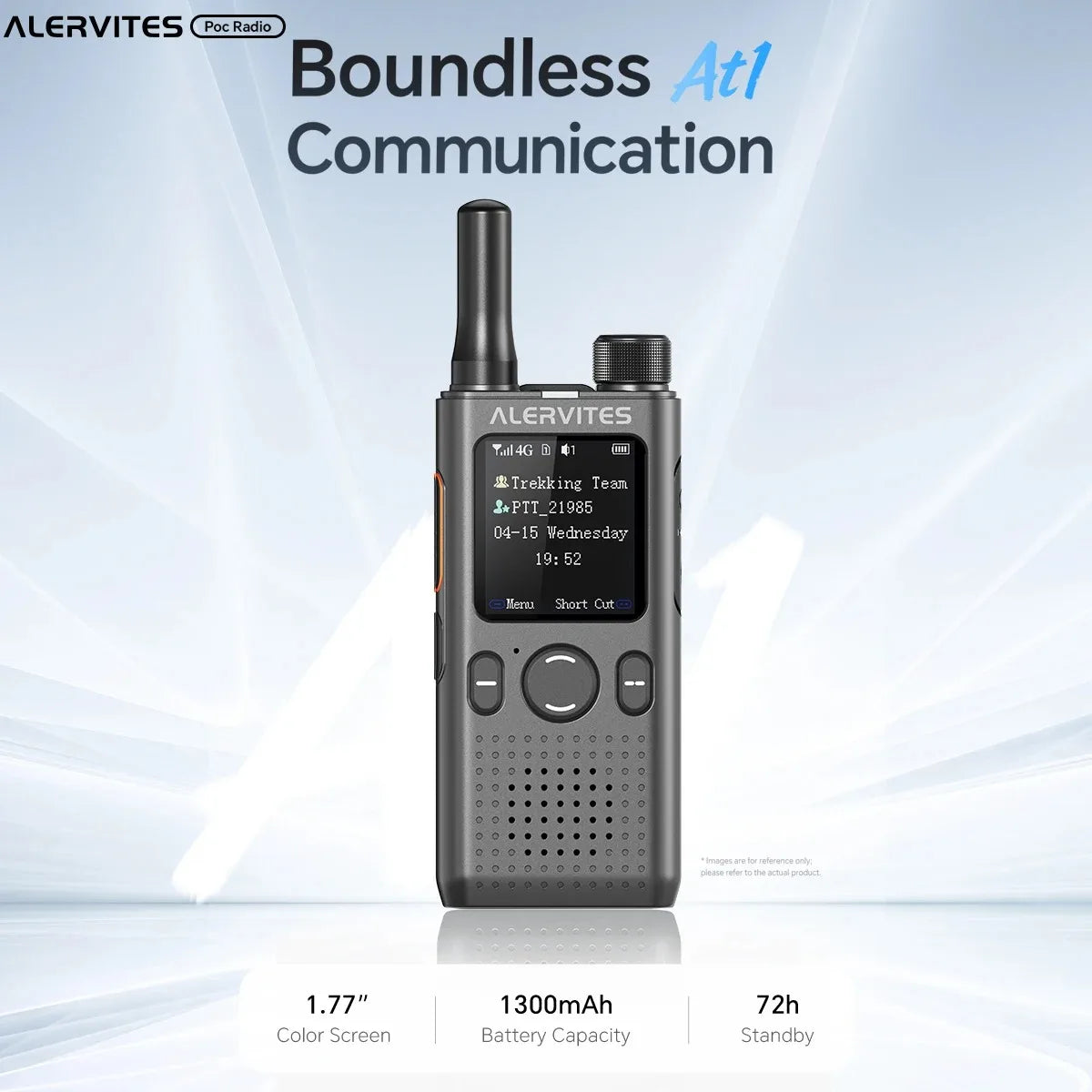 ALERVITES 2PCS AT1 POC Public Network Walkie Talkie Unlimited Global Communication Range Ultra-thin Portable Two Way Radio