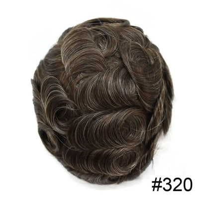 Full Lace Hair System Men Wig With Realistic Hairline Toupee For Men Breathable Male Hair Prosthesis 100% Human Hair Wig For Man