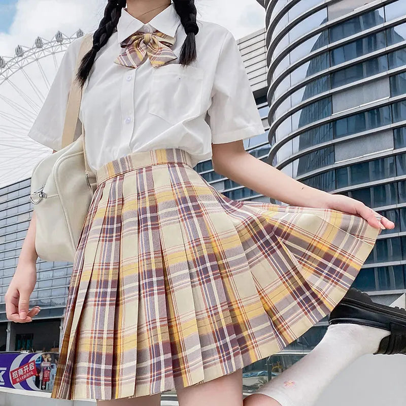 Japanese Bow Tie Skirt Set Student Pleated Skirt Jk Uniform Korean School Sexy Girl Preppy Style Seifuku Japanese School Uniform