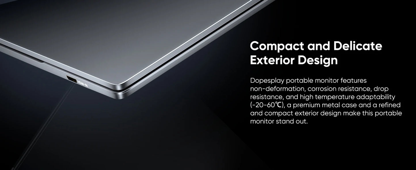 Dopesplay 14.1Inch Portable Monitor Lapdock Built-in 50000mAh Battery 10-Points Touchscreen 1080P HDR IPS Second Screen Extender