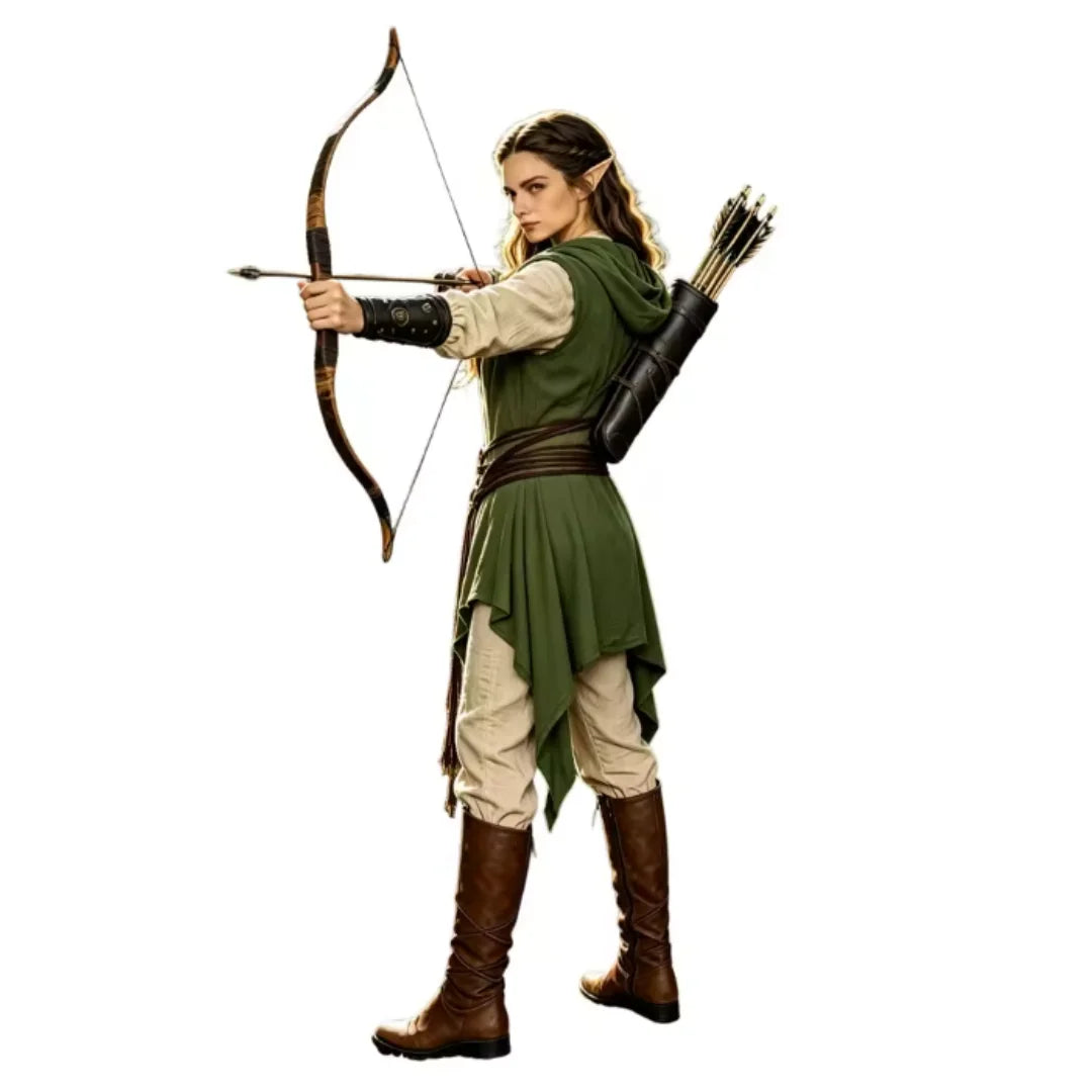 Cosplay Costume Women Irregular Hem Renaissance Elf Tunic Robe Medieval Ranger Hooded Sleeveless Cloak Belt Witch Hunter Show
