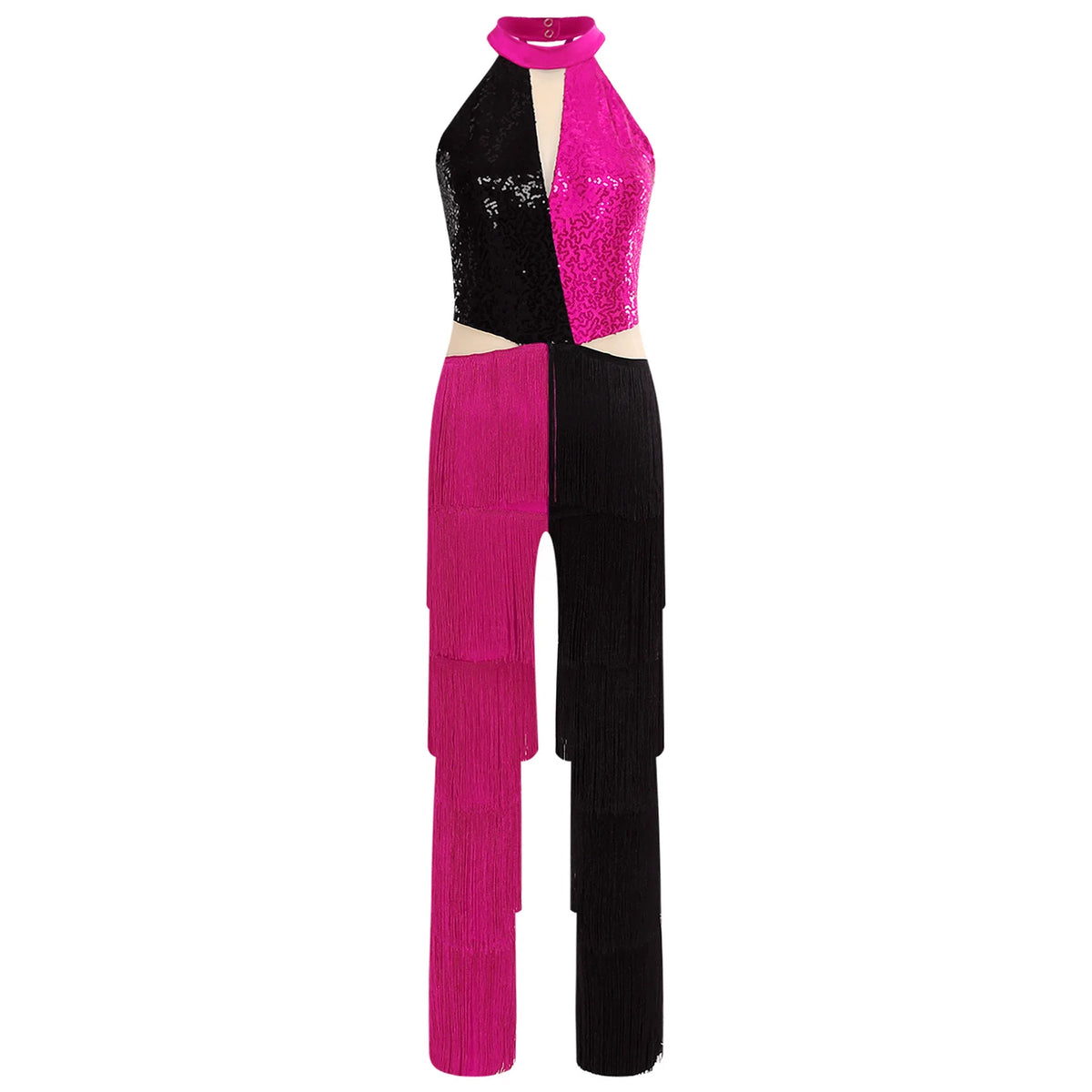 70s 80s Disco Costume Women's Streetwear Jumpsuit Shiny Clubwear Flared Long Pants Rompers Flares Metallic Hippie Party Outfit