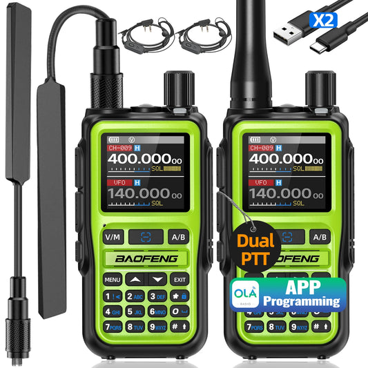1/2PCS BAOFENG UV-5R Mini Walkie Talkie Dual PTT Wireless Bluetooth Programming Multi-Band Type-C Charge Long Range Ham Radio