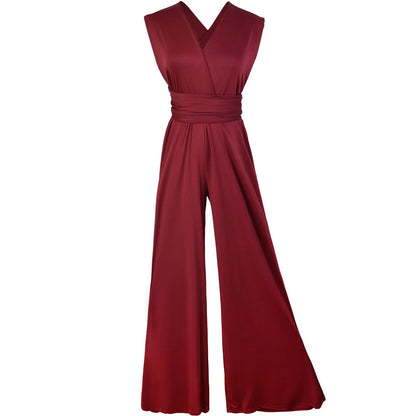 Women Jumpsuits Overalls Sleeveless V Nec Rompers Beach Wide Leg Pants Office Y2k Lady Casual Flat One Piece Sexy Backless 2026