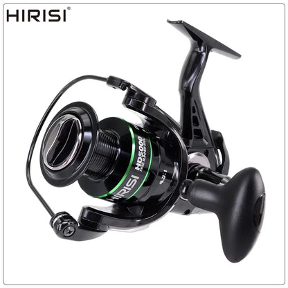 Hirisi Carp Fishing Spinning Reel 15-20KG Max Drag 5.2:1 Gear Ratio Metal Spool Waterproof Smooth Heavy Duty HD4000