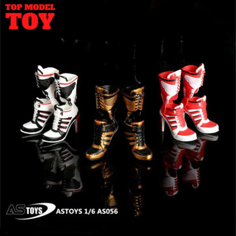 ASTOYS AS056 1/6 Female High-heeled Trend Boots Solid Shoes Model for 12'' Soldier Action Figure Body