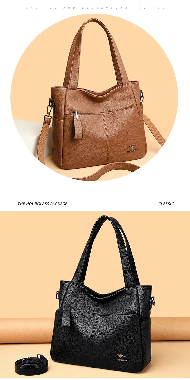 High Quality Soft Leather Shoulder Crossbody Bags For Women Large Capacity Luxury Bag Brand Designer Casual Handbag Sac A Main