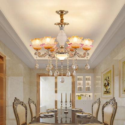 New Bedroom Chandelier  European Luxurious Atmospheric Lighting Fixture Home Living Room Dining Room Light Luxury Crystal Lamps