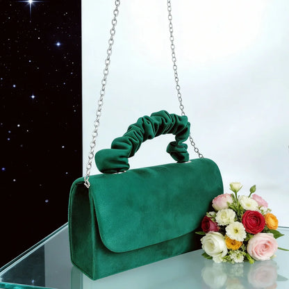 Women's Evening Bag, Faux Suede Solid Color Evening Dress Handbag, Suitable for Business, Commuting, Portable Makeup Bag, Wallet, Ideal for Prom, Parties, Weddings, and Holiday Gatherings