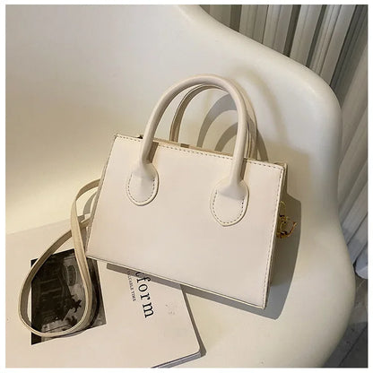 Minimalist Black Small Square Bag All-Match Top Handle Purse Classic Shoulder Bag for Work Women Handbags Crossbody Bags Purse