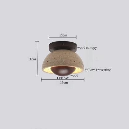 IWHD Japan Wabi Sabi LED Ceiling Lights Bedroom Bathroom Corridor Home Lighting Yellow travertine Ceiling Lamp Lampy Sufitowe