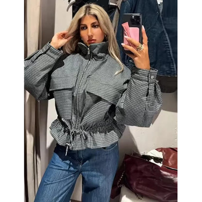 Women's Winter Jackets Coats 2026 New Fashion Plaid Loose Thick Warm Young Women's Jacket Fall Chic Holiday Street Coats Blouse