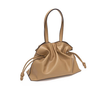 100% Genuine Leather Extra Large Shoulder Bags Women Handbag Bucket Bag Fashion Luxury Designer String Tote Tassel Clutch Bolsas