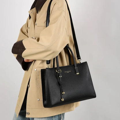 Genuine Brand Top Quality Leather Handbag Women's Tote Messenger Sac Designer Large Capacity 3 Levels Shoulder Crossbody Bags