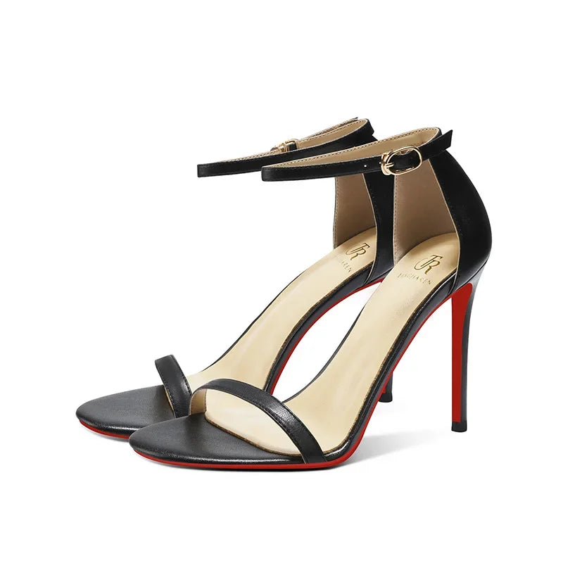 Sandals, Women's Summer New High Heels, Women's Slim Heels, Sexy and Fashionable, Golden Open Toe Straight Strap Sandals