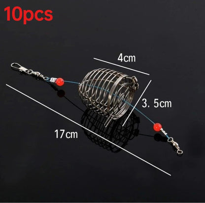 10Pcs Carp Fishing Bait Trap Cage Feeder Basket Holder Coarse Lure Feeder Carp Fishing Tackle Kit