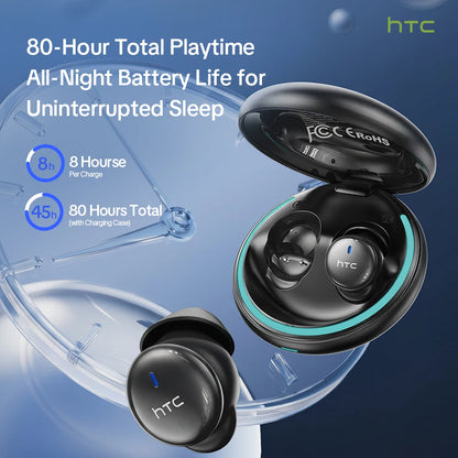 HTC NE92 Sleep Earbuds Wireless Bluetooth Earphones Comfortable To Wear Headphones 50Hrs Playback Low Latency Clear Sound Qualit