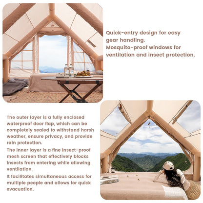 PAKICETUS Inflatable camping tent 4-8 people with windows portable water-resistant camping tent  Four season tents