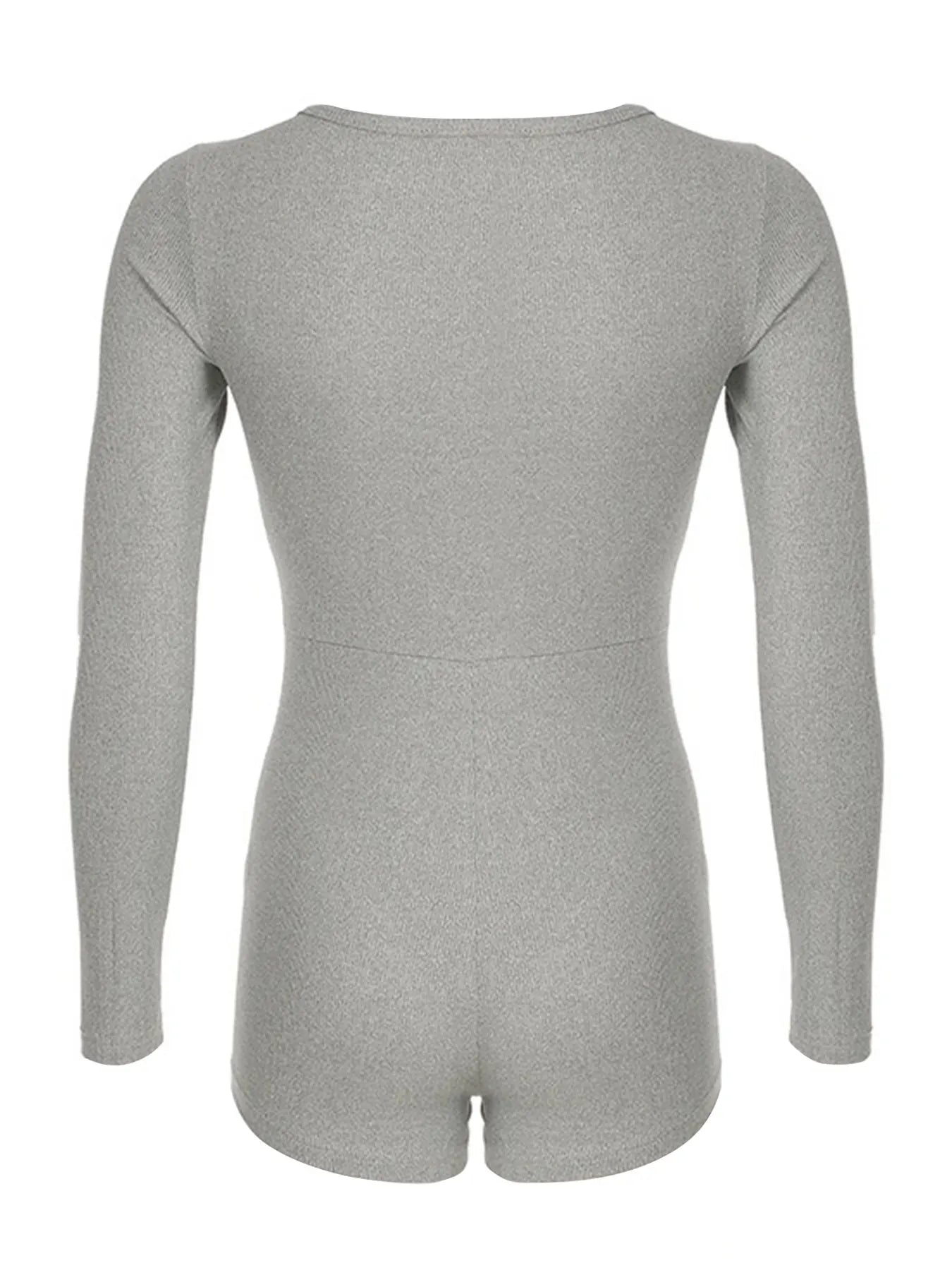 Autumn New Women's Jumpsuits Fashion Long Sleeves Casual Slim Knitted Rompers Solid Sexy V-Neck Female Bodycon Elegant Clothing