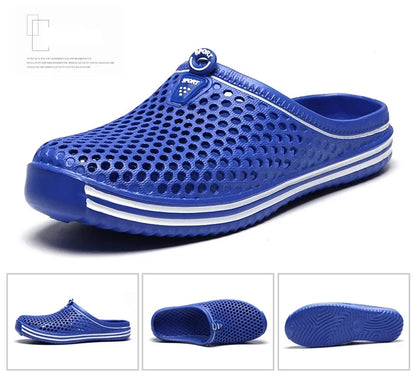 Men Shoes 2024 Beach Slippers Unisex Hollow Out Casual Women Beach Sandal Flip Flops Shoes Non-slip Size 36-45 Mens Slippers