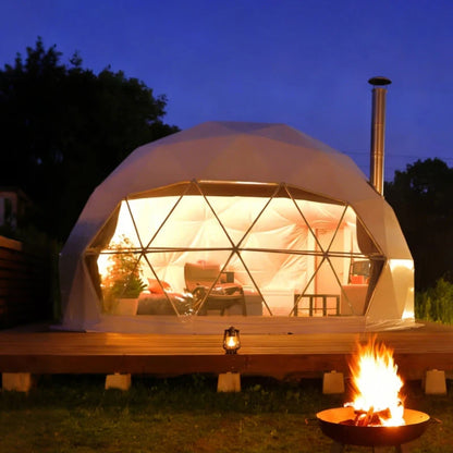 Geodesic Dome Manor Greenhouse Tent Leisure Resort Vacation Outdoor Glamping Round Tent Transparent Starry Sky Luxury Hotel Dome