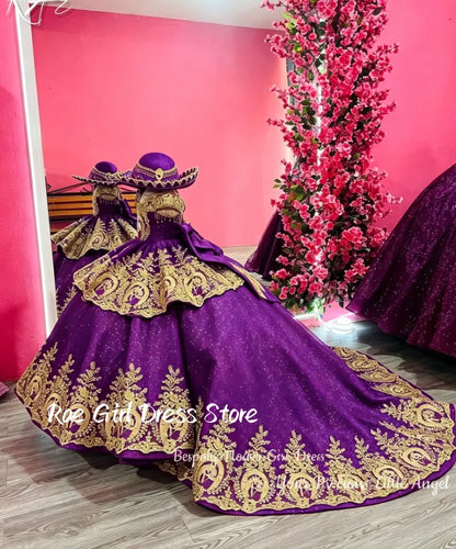 Red Flower Girl Dress Velvet Gold Lace Embroidery Floor Length Gown Wedding Pageant Cultural Formal Gowns Customized