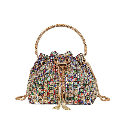 luxury Designer purses and handbags bags for women bucket clutch purse evening banquet bag Crystal rhinestone shoulder bag