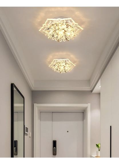 LED Lotus Glass Corridor Ceiling Lights porch Hallway Plastic Leaves Ceiling Lamps Living Room Balcony Ceiling fixtures