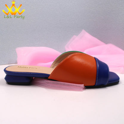 2024 Summer New Fashion Italian Women Shoes and Bag Set in Dark Purple Color Mature Style Comfortable Heels for Wedding