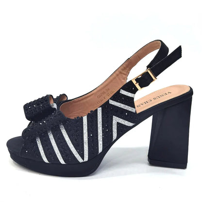 Mature Sweet 2024 Super Heels Peep Toe Ladies Slipper Shoes with Bag Set in Blue Color For Nigerian Women Wedding Party