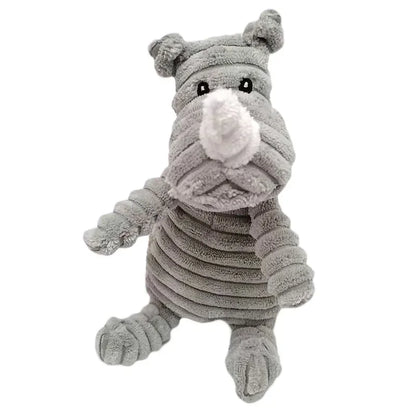 Plush Dog Toy Animals Shape Bite Resistant Squeaky Toys Corduroy Dog Toys for Small Large Dogs Puppy Pets Training Accessories