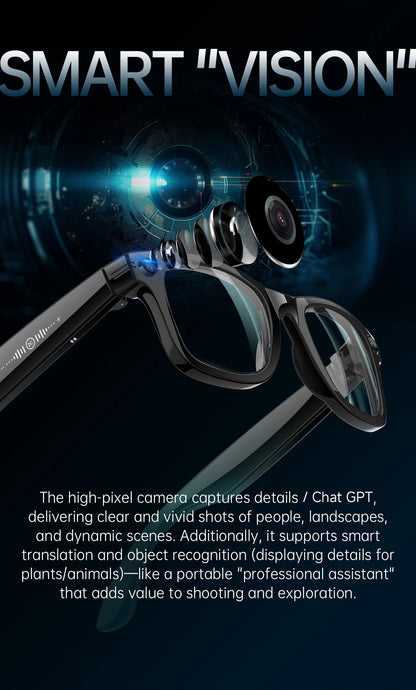 2026 Smart Glasses Men 1300W Camera AI Photo Recognition Video Recording Language Translation Bluetooth Call Sunglasses Women