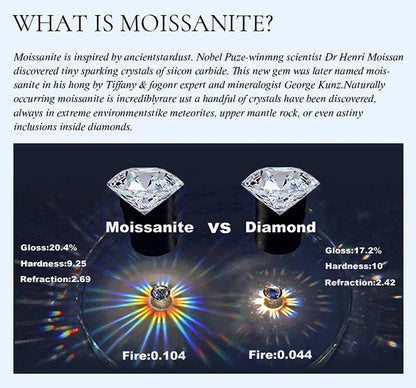 GRA Real Round Moissanite Diamond with Certificate Rings for Women Daily Party Wear 925 Sterling Silver Fine Jewelry