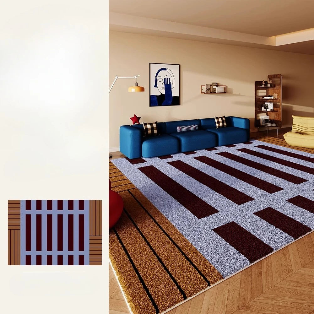 Retro Style Rugs for Bedroom Large Area Living Room Decoration Anti-slip Carpet Thick Plush Floor Mat Fluffy Soft Cloakroom Rug