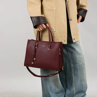 Genuine Brand Top Quality Leather Handbag Women's Tote Messenger Sac Designer Large Capacity 3 Levels Shoulder Crossbody Bags