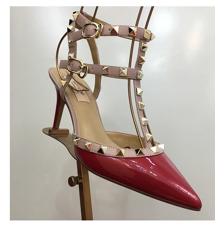 Nude Black Woman heeled sandals Summer Slingbacks High Heels luxury Leather Fashion Brand Designed sandals elegant Prom Shoes