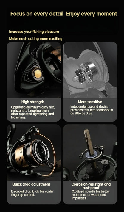 Ultralight Carbon Spinning Reel 1000S–1200S 5.2:1 Gear Ratio 9kg Max Drag  Micro Lure Fishing Reel for Freshwater   Saltwater