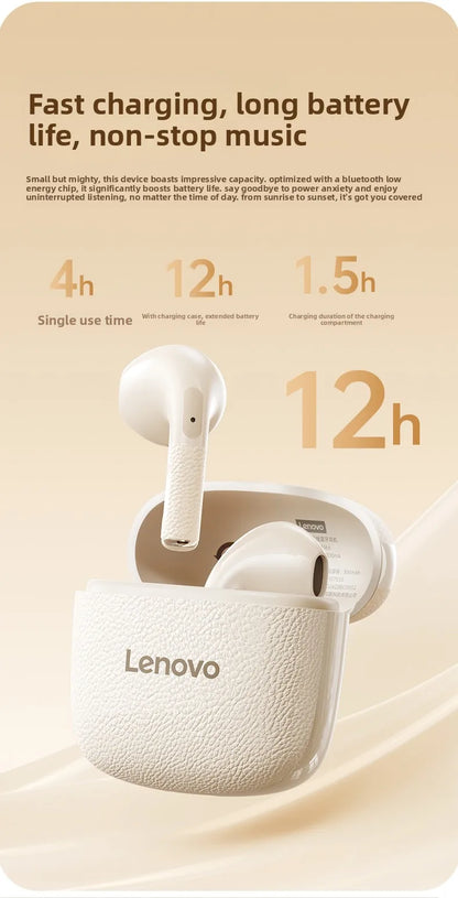 Original New Lenovo TWS Earphones EA166 Bluetooth V5.4 True Wireless Headphones Hi-Fi Sound Waterproof Headset Leather Texture